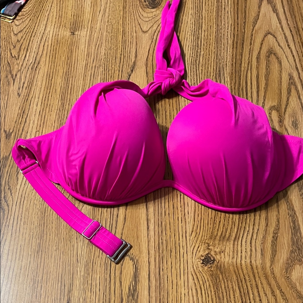 Vibrant Pink Halter Bikini Top